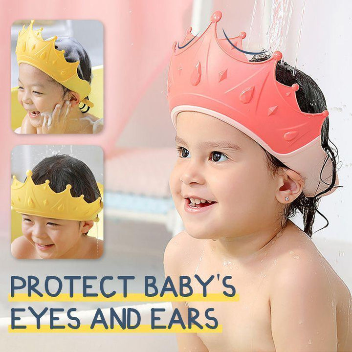 Baby Shower Cap Adjustable Bath Cartoon Crown
