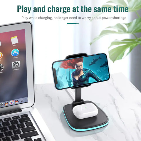 Magnetic Folding Wireless Charger 3 in 1 iPhone Apple Watch AirPods